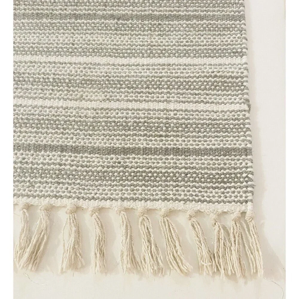 Set of 4 Placemats Woven Grey White Silver Neutral Boho Holiday Artist Accents